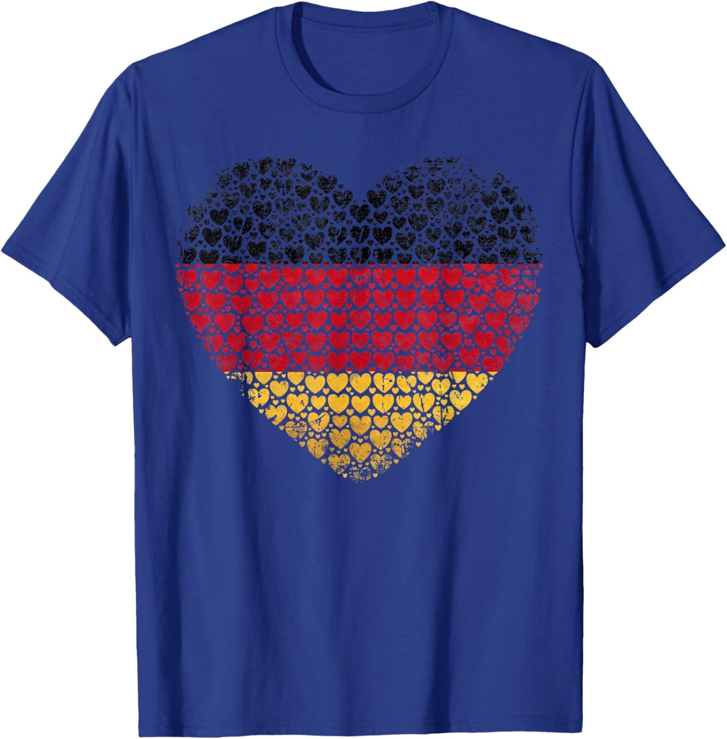 Deutschland Flaggenherz aus kleinen Herzen Schwarz Rot Gold T-Shirt - T-Shirt | Royal