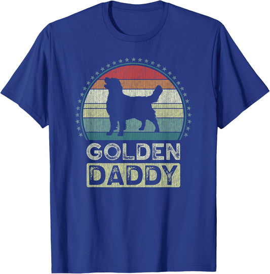 Golden Daddy, Father's Day, Golden Retriever Dad T-Shirt - T-Shirt | Royal