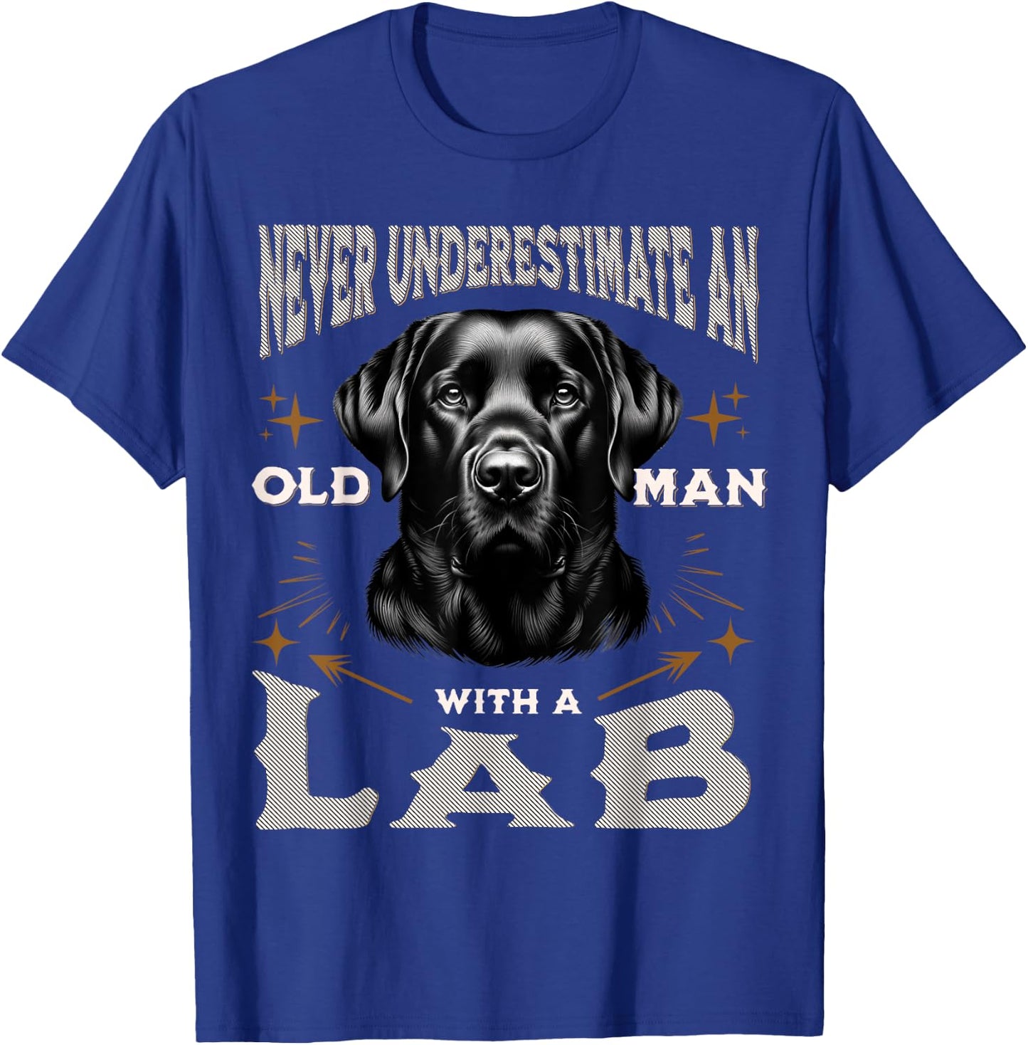 Funny Labrador Retriever Design Dad Grandpa Lab Fan T-Shirt - T-Shirt | Royal