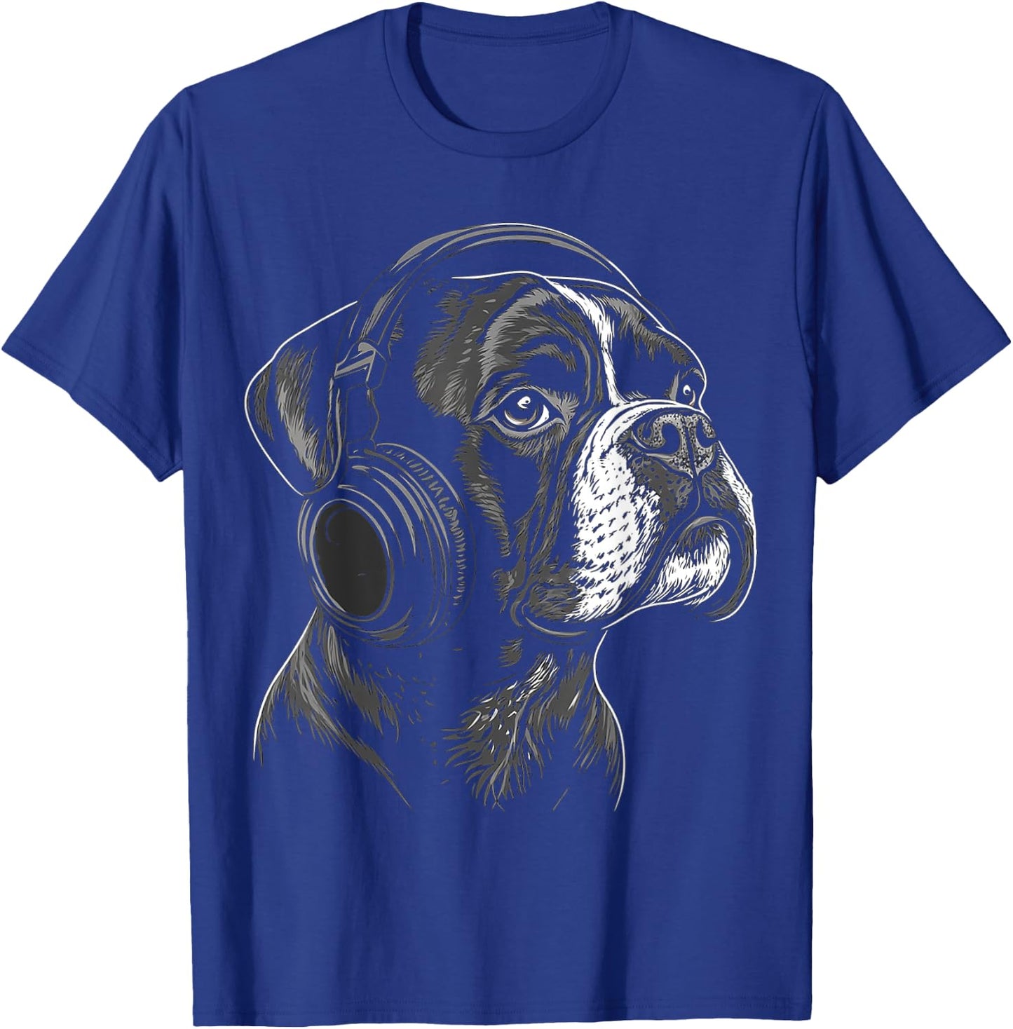 Boxer Chien Motif Animal Animalier Musique Casque Boxer T-Shirt - T-Shirt | Royal