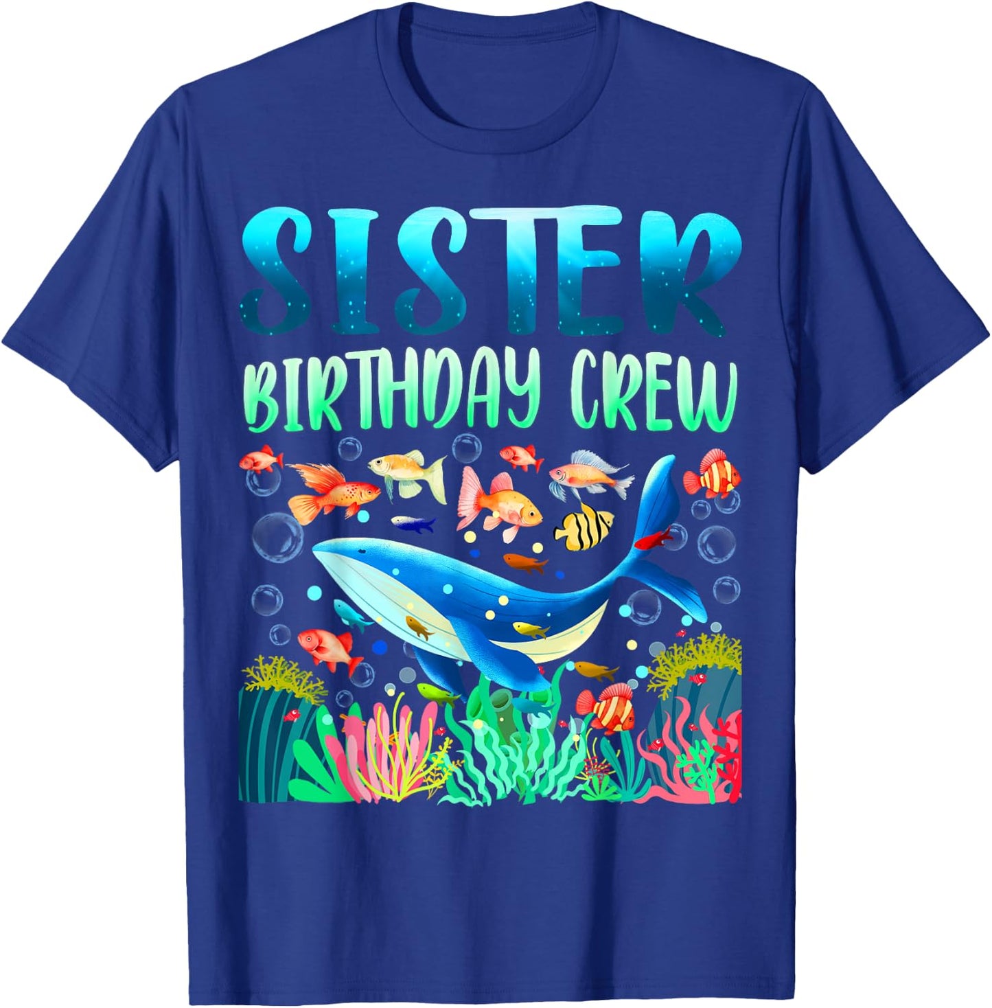 Sister Of The Birthday Boy Sea Fish Ocean Animals Aquarium T-Shirt - T-Shirt | Royal
