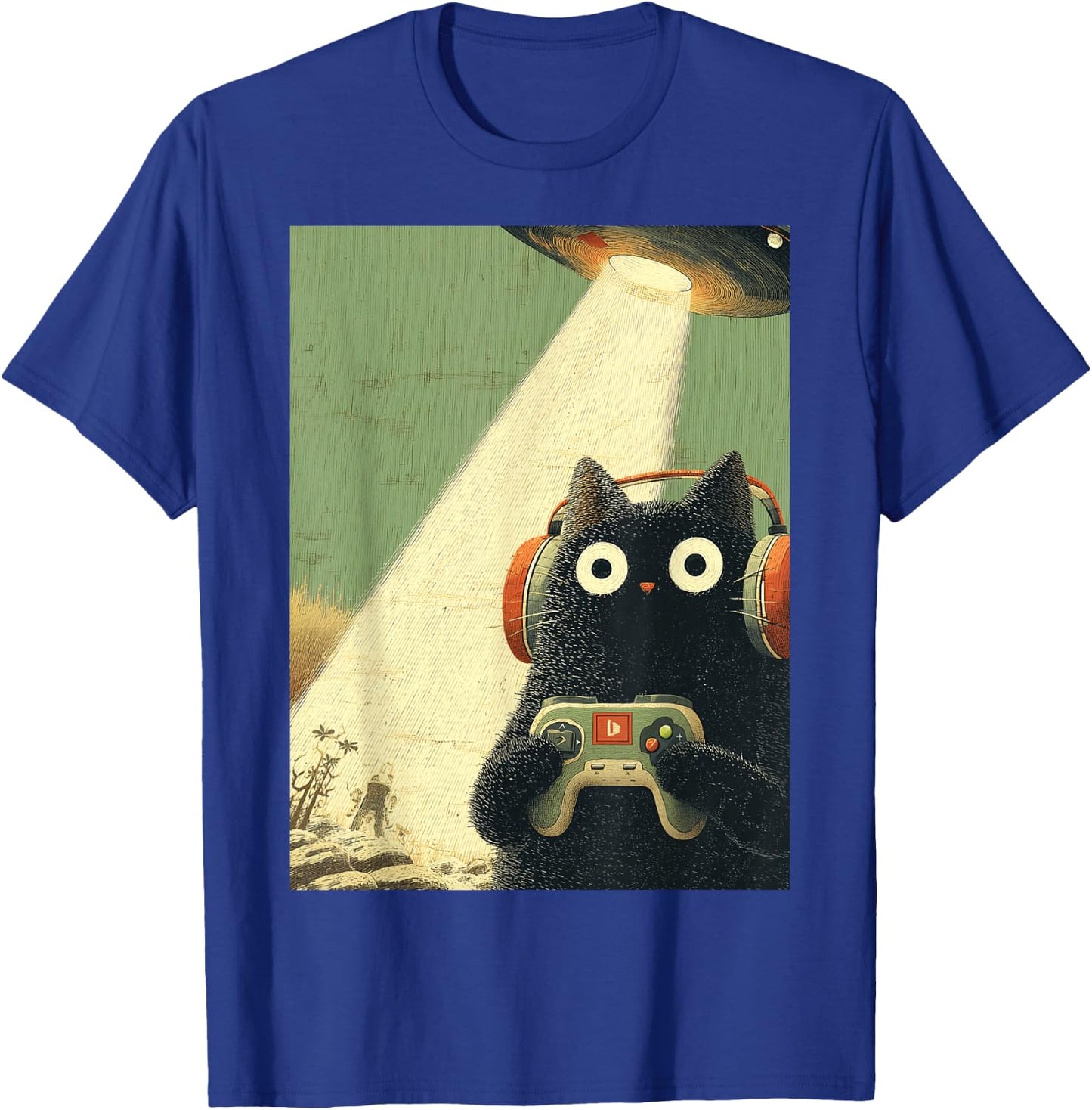 Japanische Zocker Katze Videospiele Entführung UFO Alien T-Shirt - T-Shirt | Royal