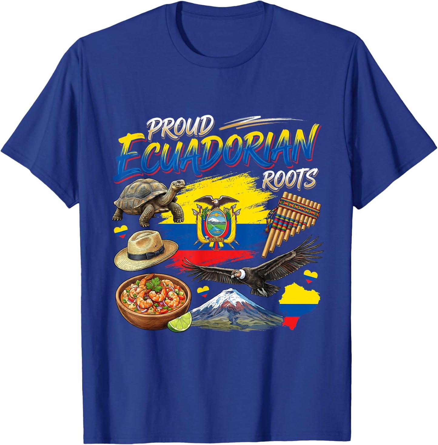 Ecuador Heritage Proud Ecuadorian Roots Men Hispanic Month T-Shirt - T-Shirt | Royal