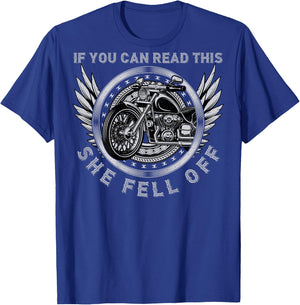 If You Can Read This She Fell Off Graphic Design - On Back T-Shirt - T-Shirt | Royal