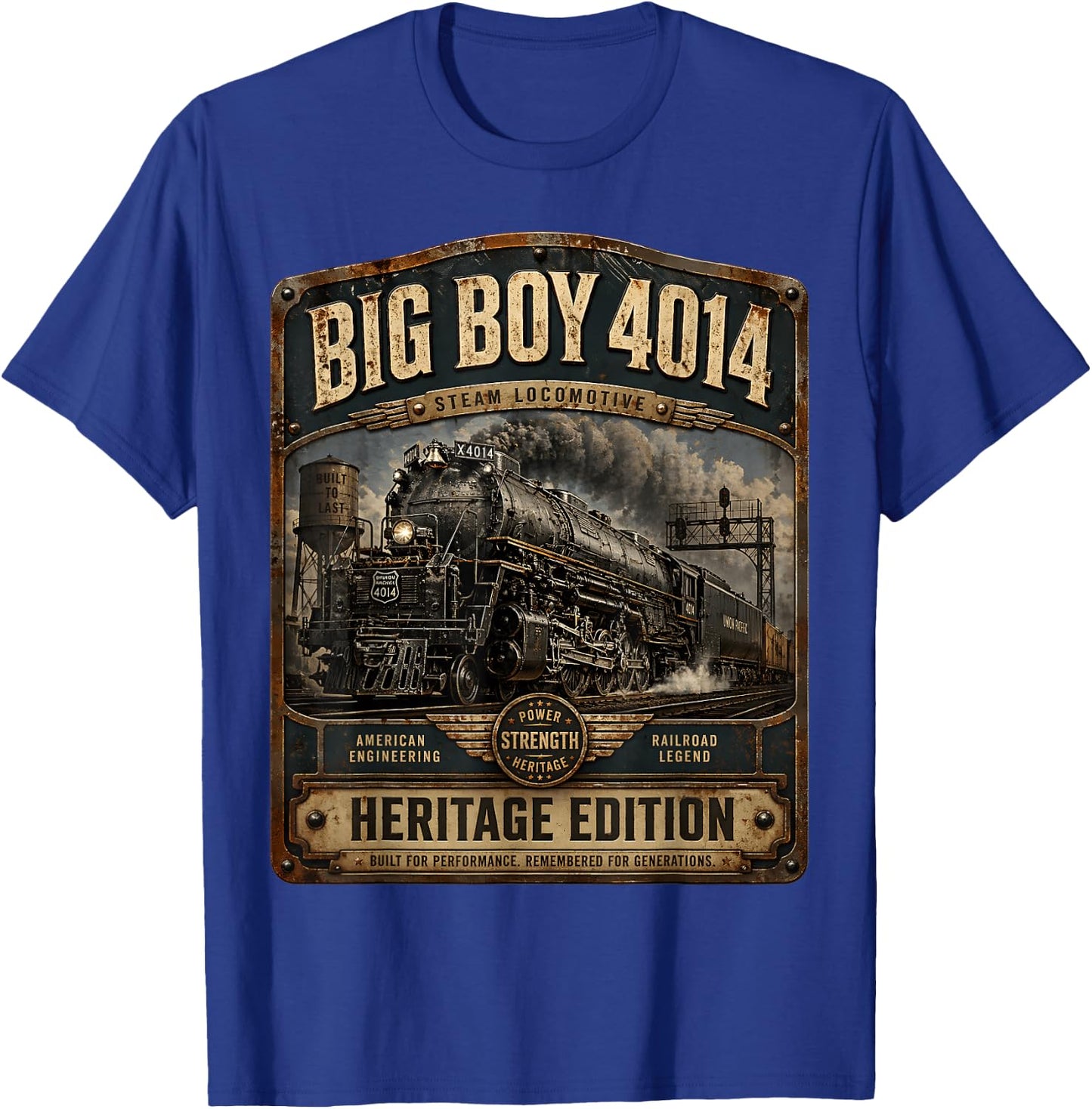 Vintage Steam Locomotive Railroad Train Engine Big Boy 4014 T-Shirt - T-Shirt | Royal
