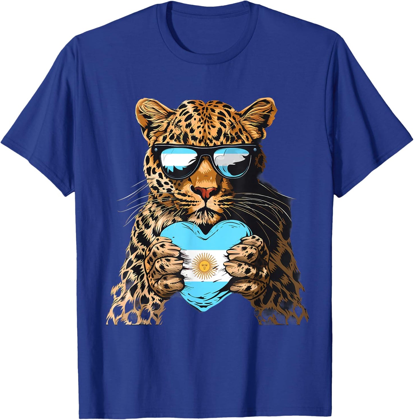 Argentina Leopard Heart Argentinian Roots Argentina Pride T-Shirt - T-Shirt | Royal