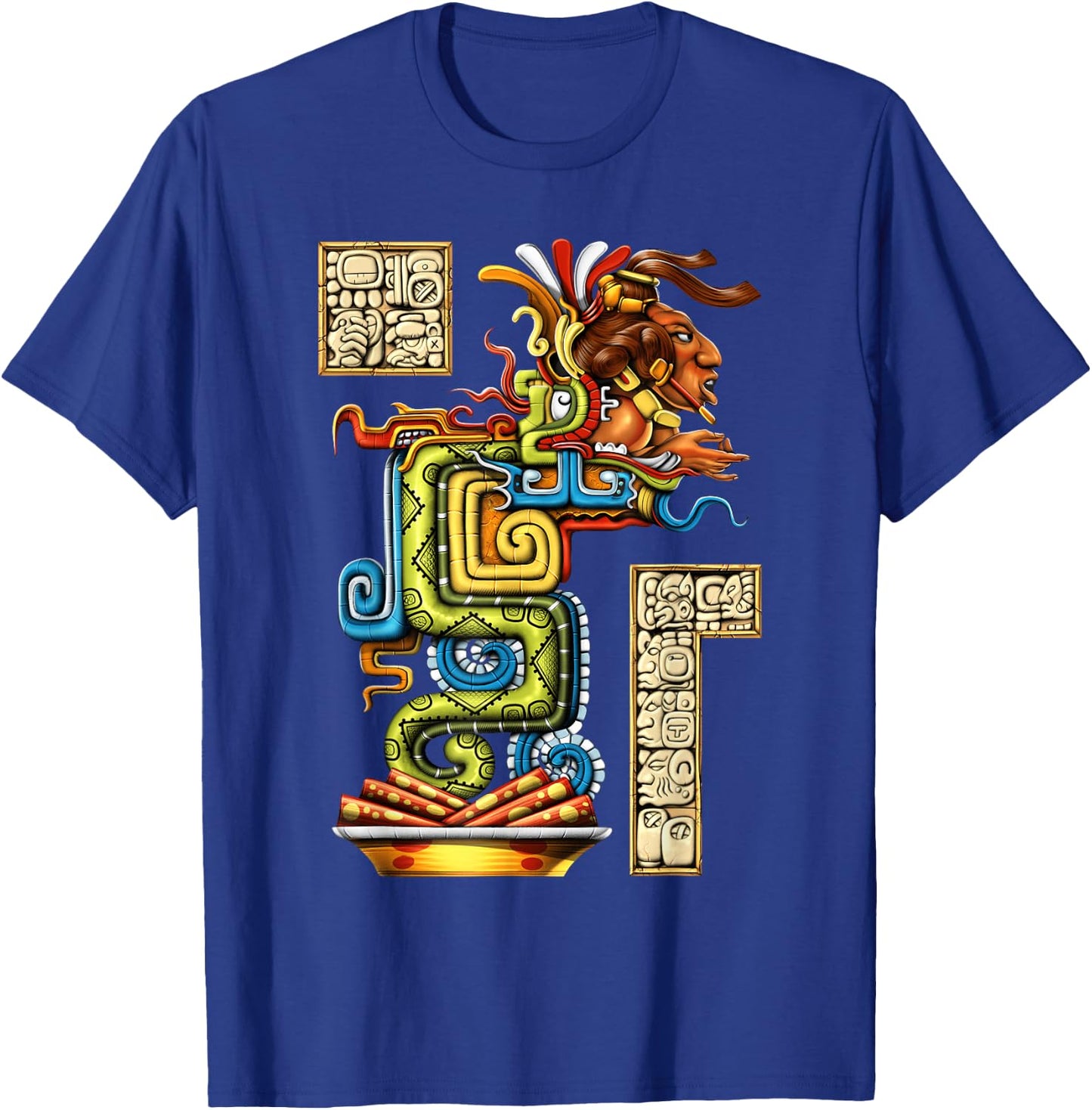 Quetzalcoatl Snake Aztec Mythology God Ancient Maya T-Shirt - T-Shirt | Royal