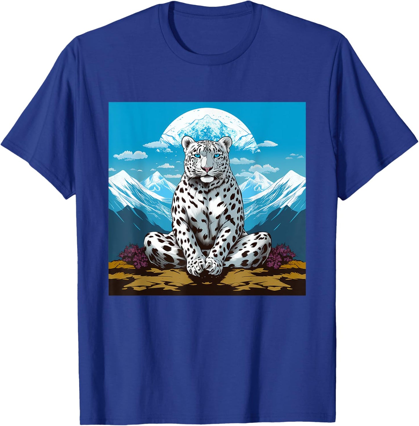 Snow Leopard Meditation Yoga T-Shirt - T-Shirt | Royal