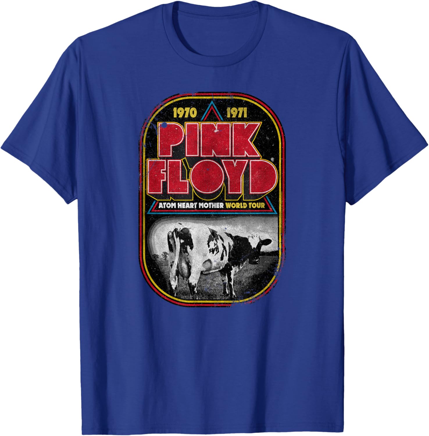 Pink Floyd Atom Heart Mother Distressed World Tournament , black T-Shirt - T-Shirt | Royal