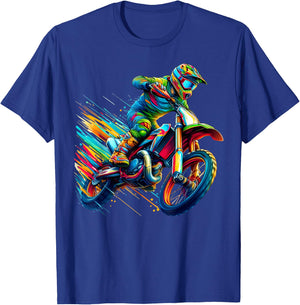 Motocross Enduro Supermoto Bike Dirt Biker Kids Boys , black T-Shirt - T-Shirt | Royal
