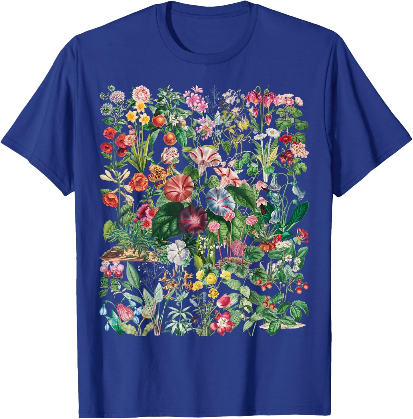 Vintage Inspired Flower Botanical Chart Gift T-Shirt - T-Shirt | Royal