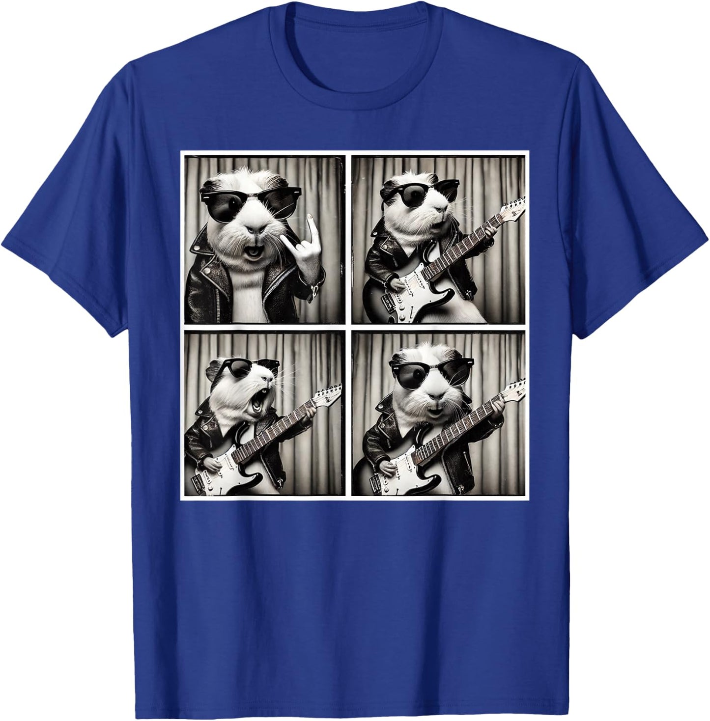 Guinea Pig Playing Electric Guitar Guinea Pig Photobooth T-Shirt - T-Shirt | Royal