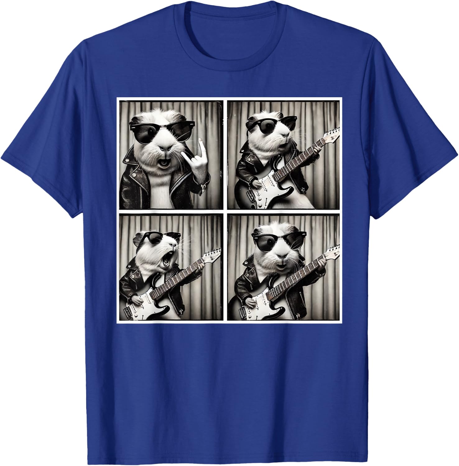 Guinea Pig Playing Electric Guitar Guinea Pig Photobooth T-Shirt - T-Shirt | Royal