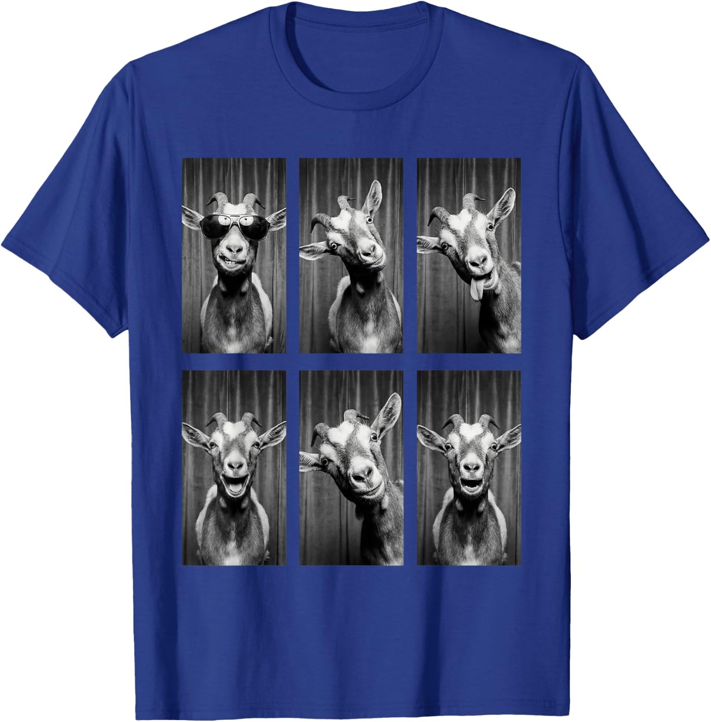 Goat Photobooth Funny Farm Animal Portrait T-Shirt - T-Shirt | Royal