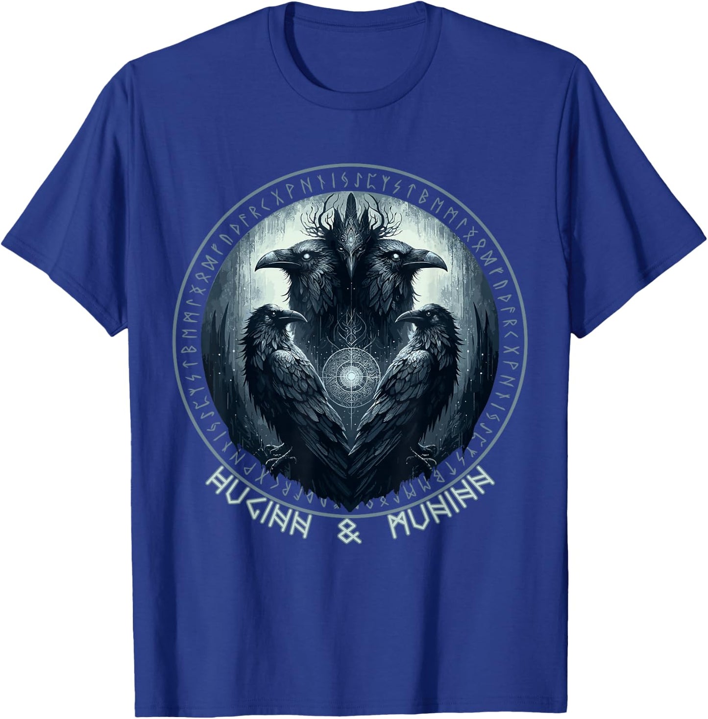 Odin Ravens Huginn & Muninn Vegvisir Vikings Myth T-Shirt - T-Shirt | Royal
