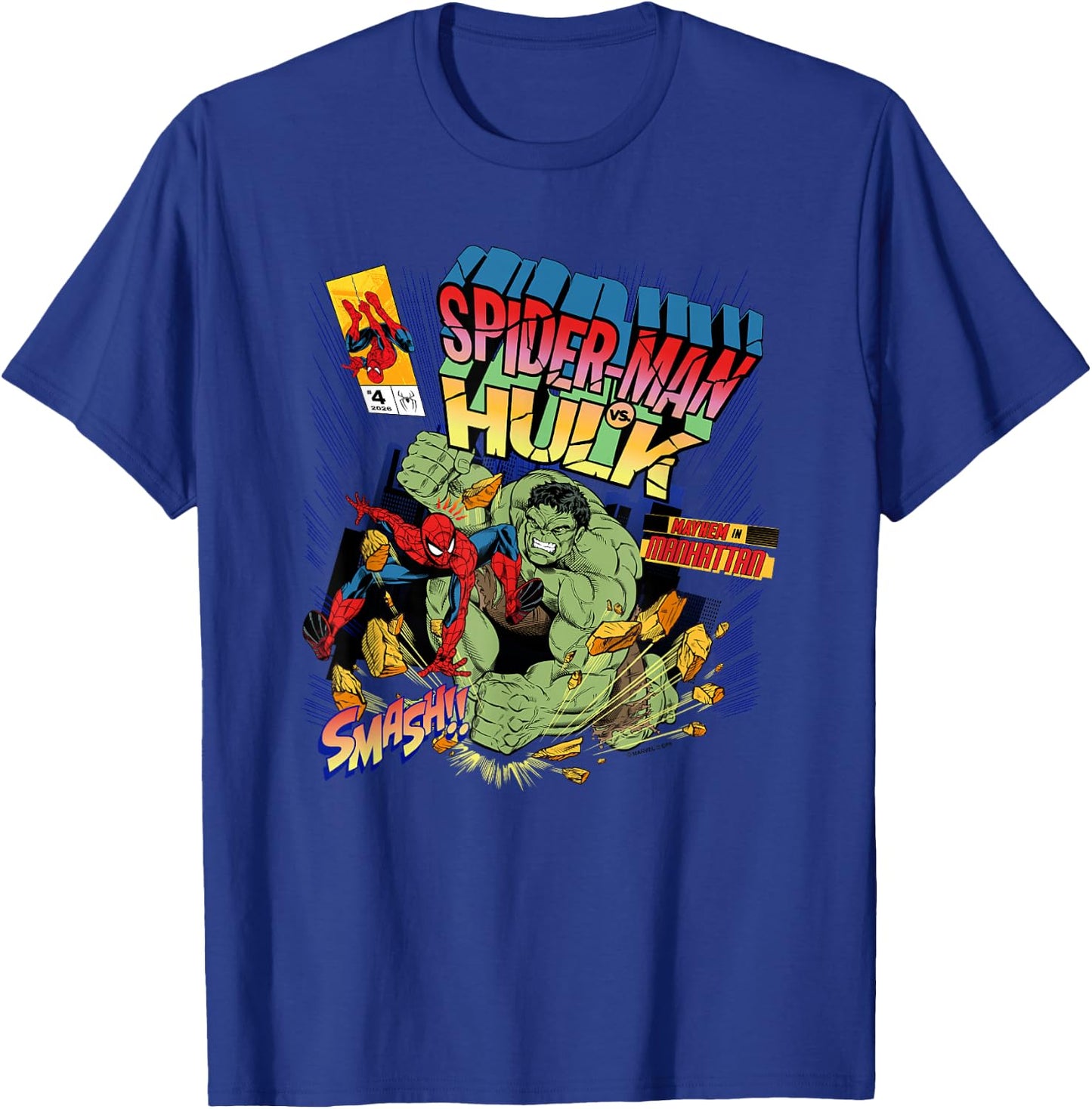 Marvel Spider-Man: New Day Hulk Smash Comic Cover T-Shirt - T-Shirt | Royal