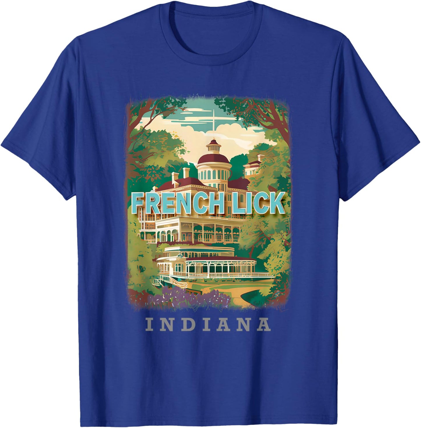 French Lick Indiana IN Historic Charm SD091 T-Shirt - T-Shirt | Royal