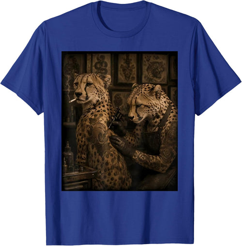 Retro Cheetah Smoking Tattoo Artist Funny Wild Animal Meme