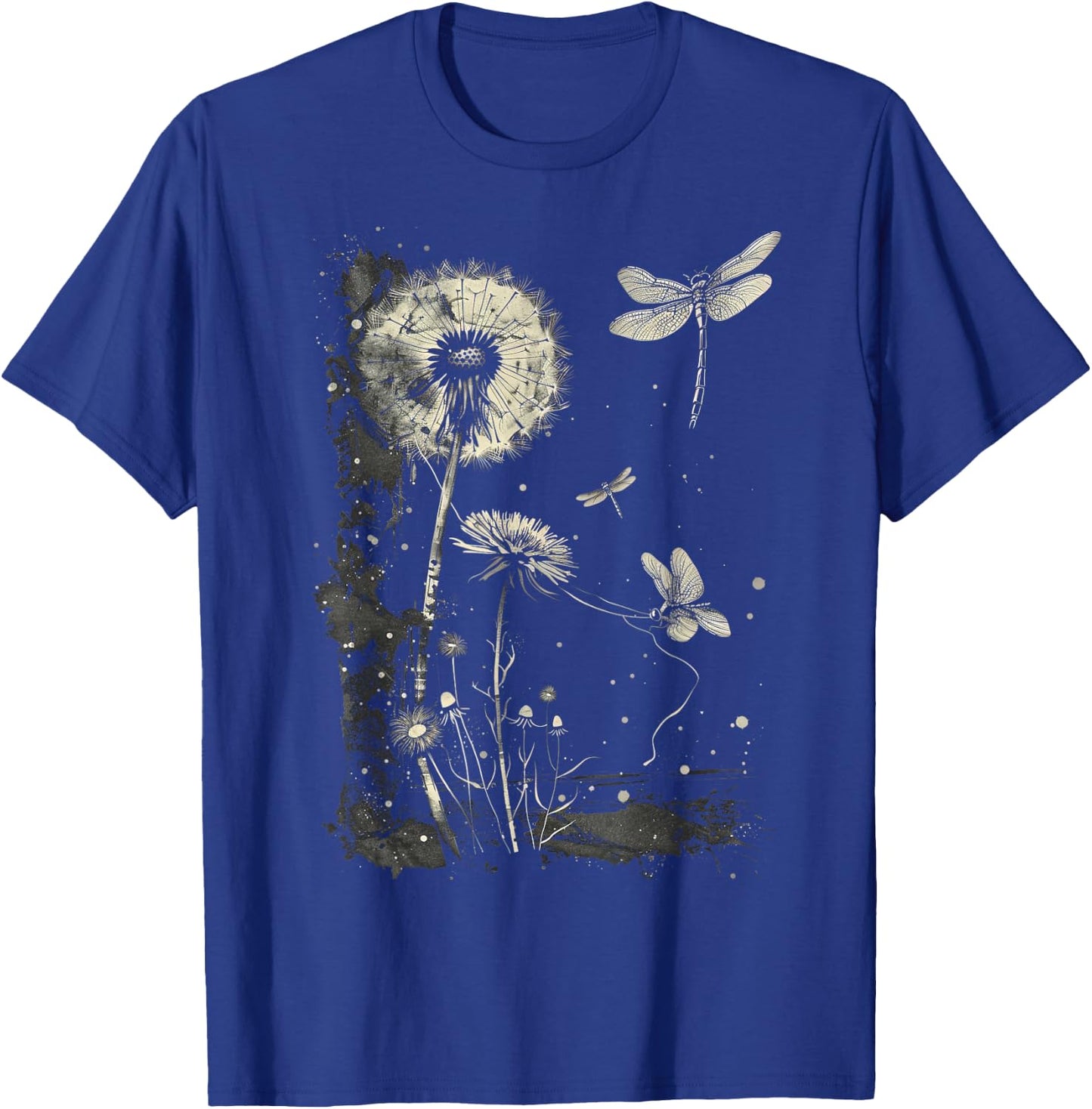 Dandelion Puff Ball with Dragonfly T-Shirt - T-Shirt | Royal