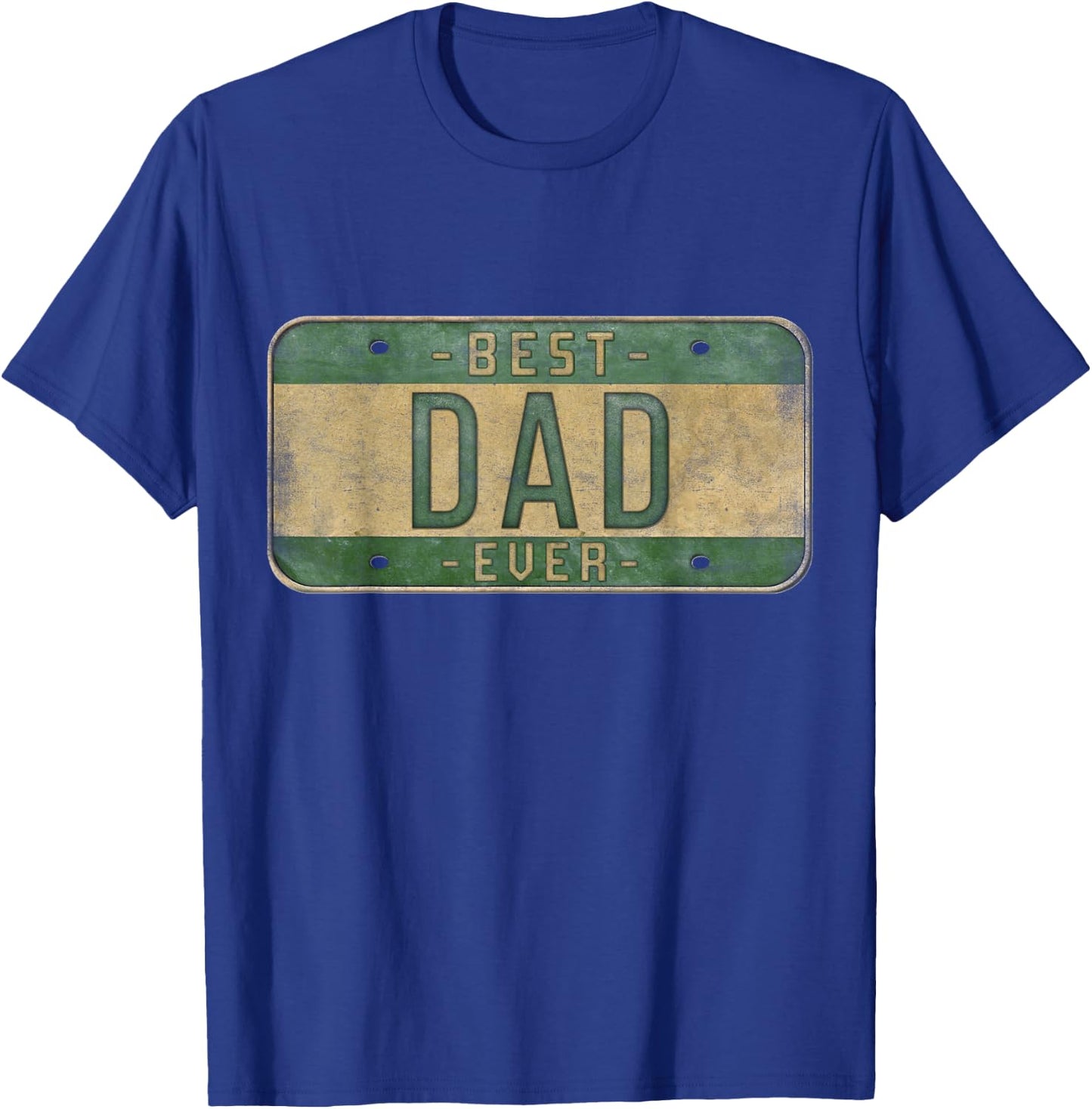 Best Dad Eever Vintage Car Plate Father's Day Papa T-Shirt - T-Shirt | Royal