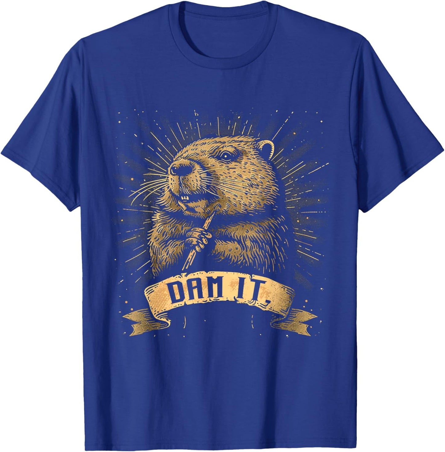 Damn It Vintage Beavers Funny Outfits Lovely Animals Beaver T-Shirt - T-Shirt | Royal