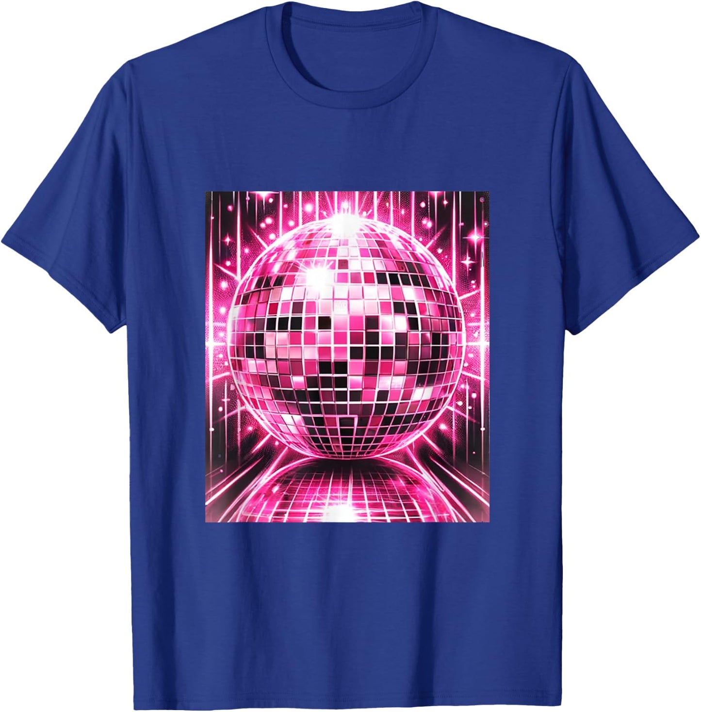 Disco Ball Pink Mirror Ball , black T-Shirt - T-Shirt | Royal
