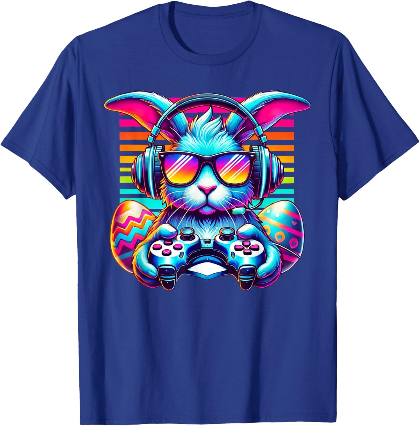 Happy Easter Bunny Egg Gamer Funny Video Game Kids Gaming T-Shirt - T-Shirt | Royal