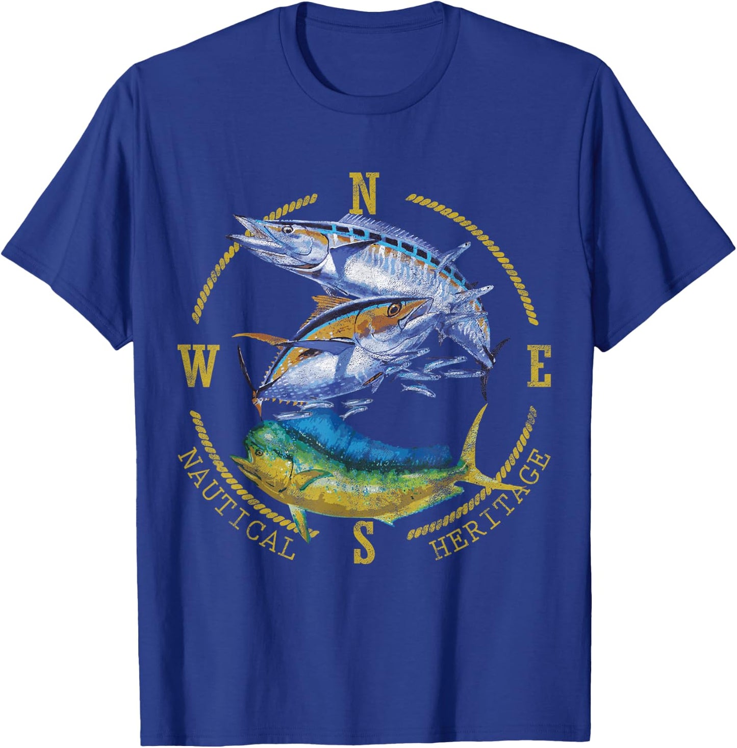 Fish Mahi Mahi Tuna Kingfish Nautical Heritage Fishing Gift T-Shirt - T-Shirt | Royal