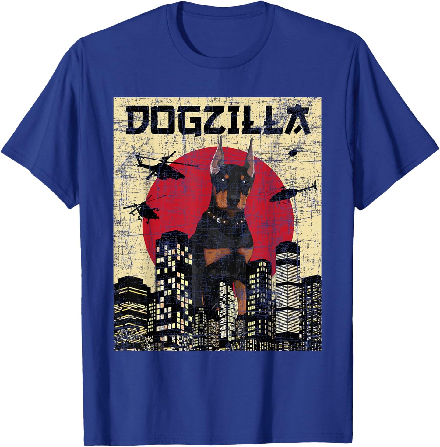 Dogzilla - Japanese Doberman Canine Dog Lover Pet Owner T-Shirt - T-Shirt | Royal