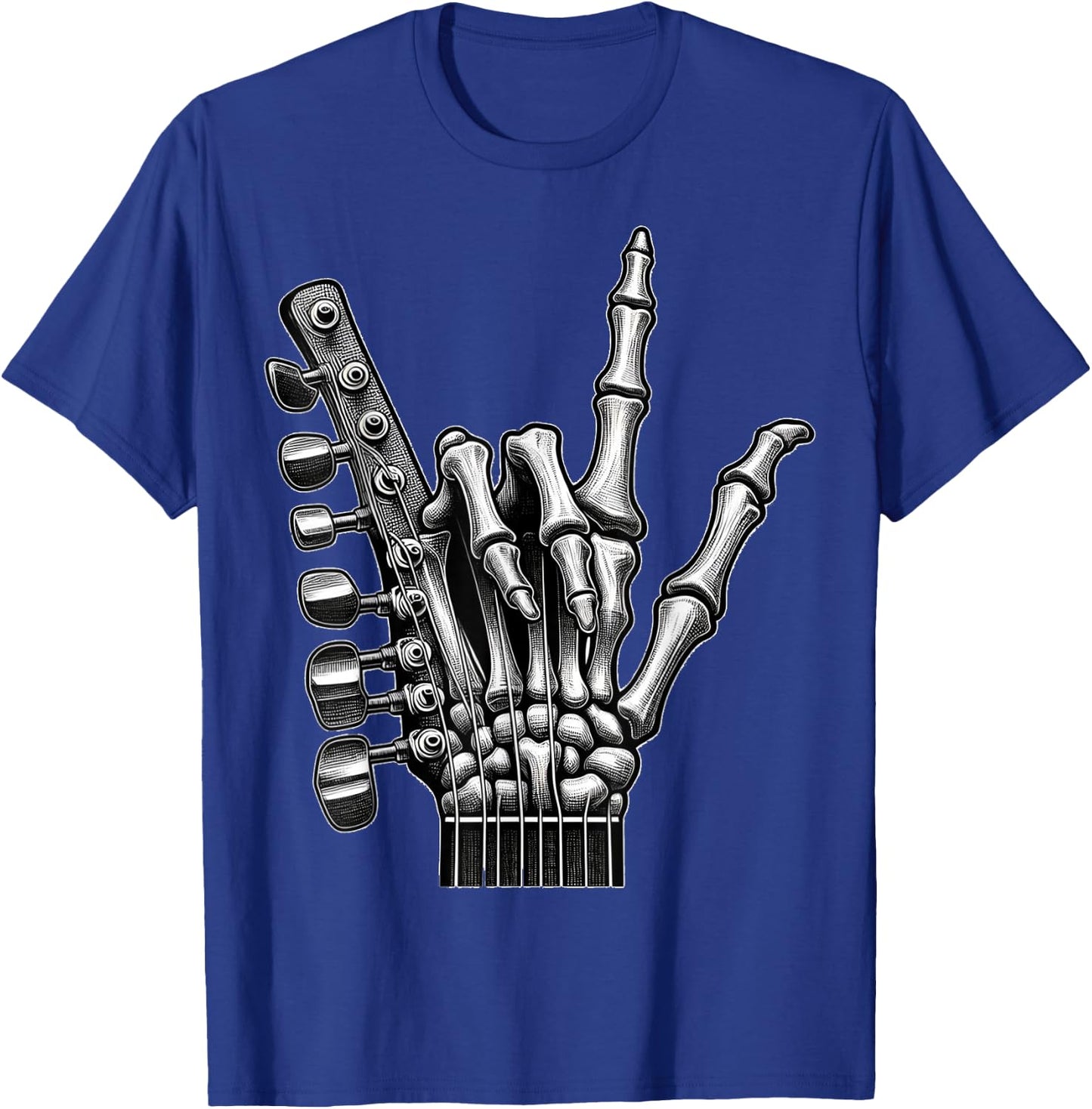 Skeleton Hand Rock On Design for Music Lovers T-Shirt - T-Shirt | Royal