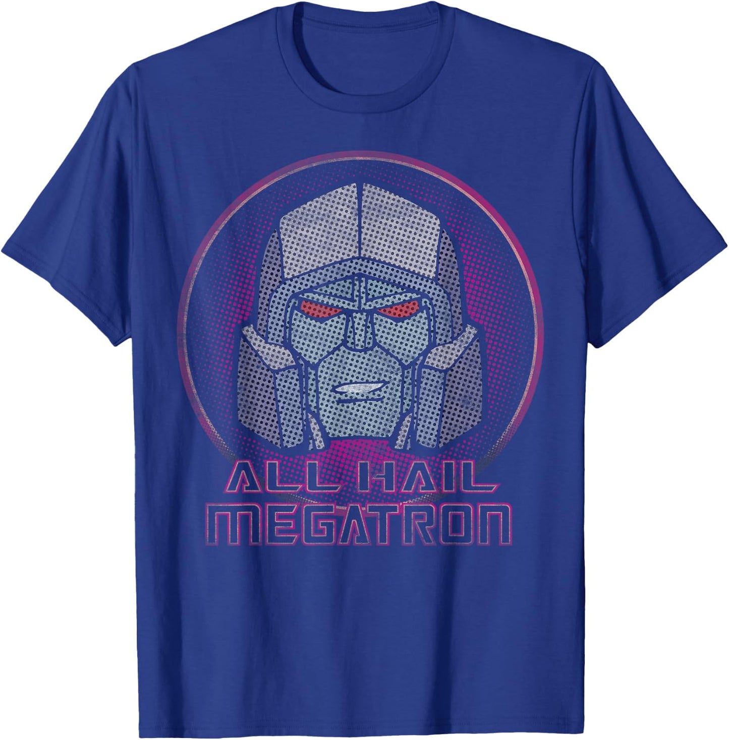 Transformers All Hail Megatron Retro Portrait Logo T-Shirt - T-Shirt | Royal
