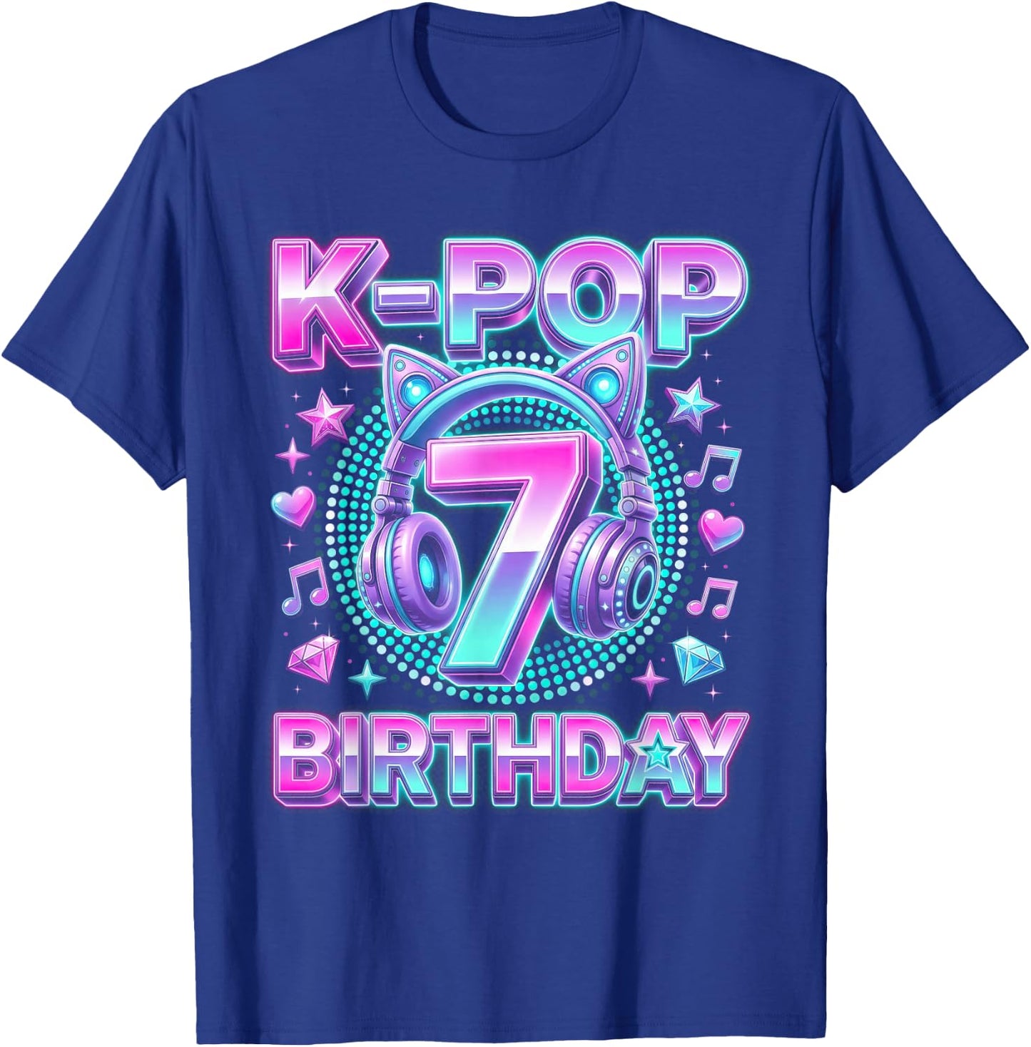 K-Pop 7. Geburtstag Mädchen 7 Jahre alt koreanische Musik T-Shirt - T-Shirt | Royal