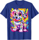 Dalmatian Puppy Colorful Rainbow Vibrant Graphic T-Shirt - T-Shirt | Royal