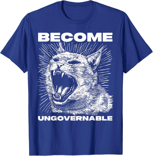 Vintage Angry Cat Become Unregable Funny Cat Meme T-Shirt - T-Shirt | Royal
