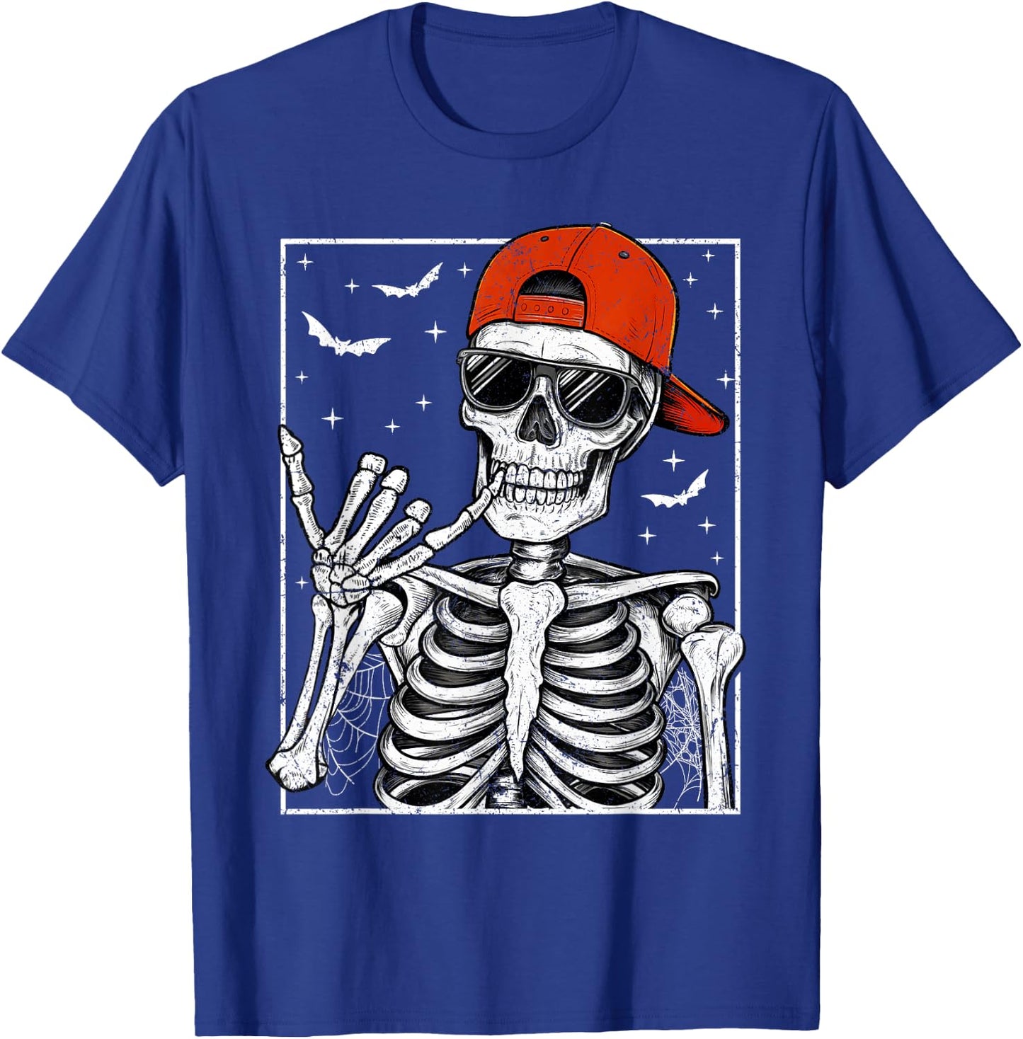 Skeleton Rock Hand Halloween Costume Cool Rock Music Rocker T-Shirt - T-Shirt | Royal