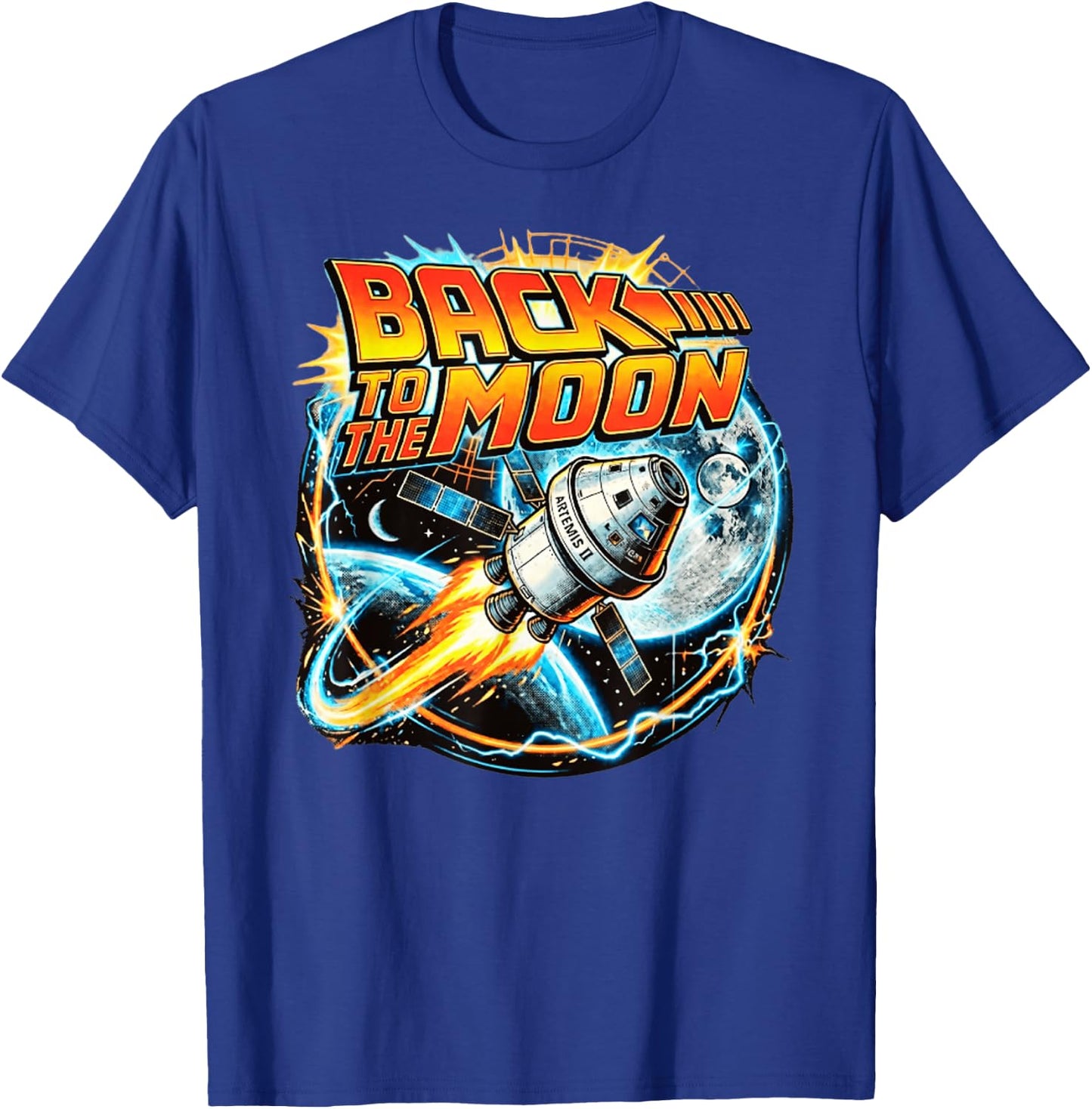 Retro Back to The Moon Funny Artemis T-Shirt - T-Shirt | Royal