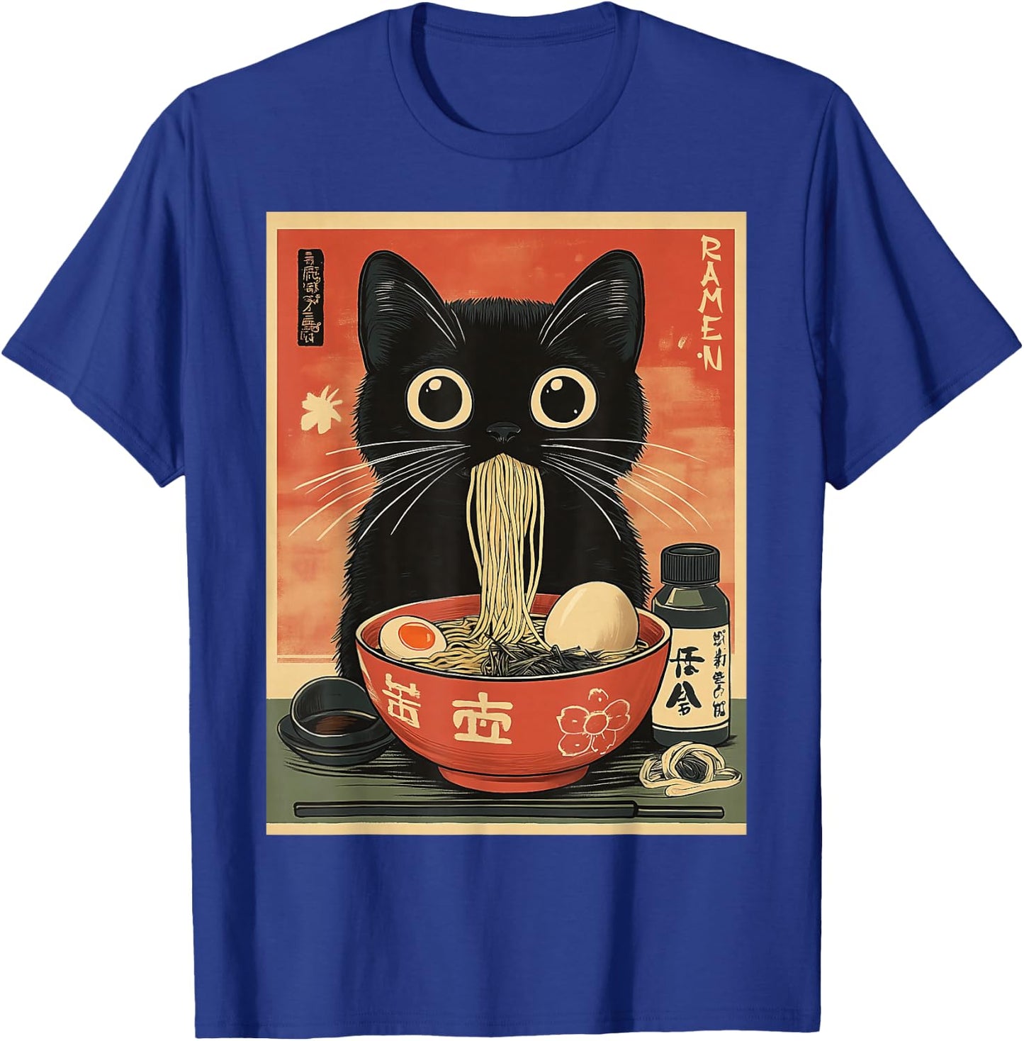 Kawaii Noodle Soup Anime Japanese Ramen Cat Girl T-Shirt - T-Shirt | Royal