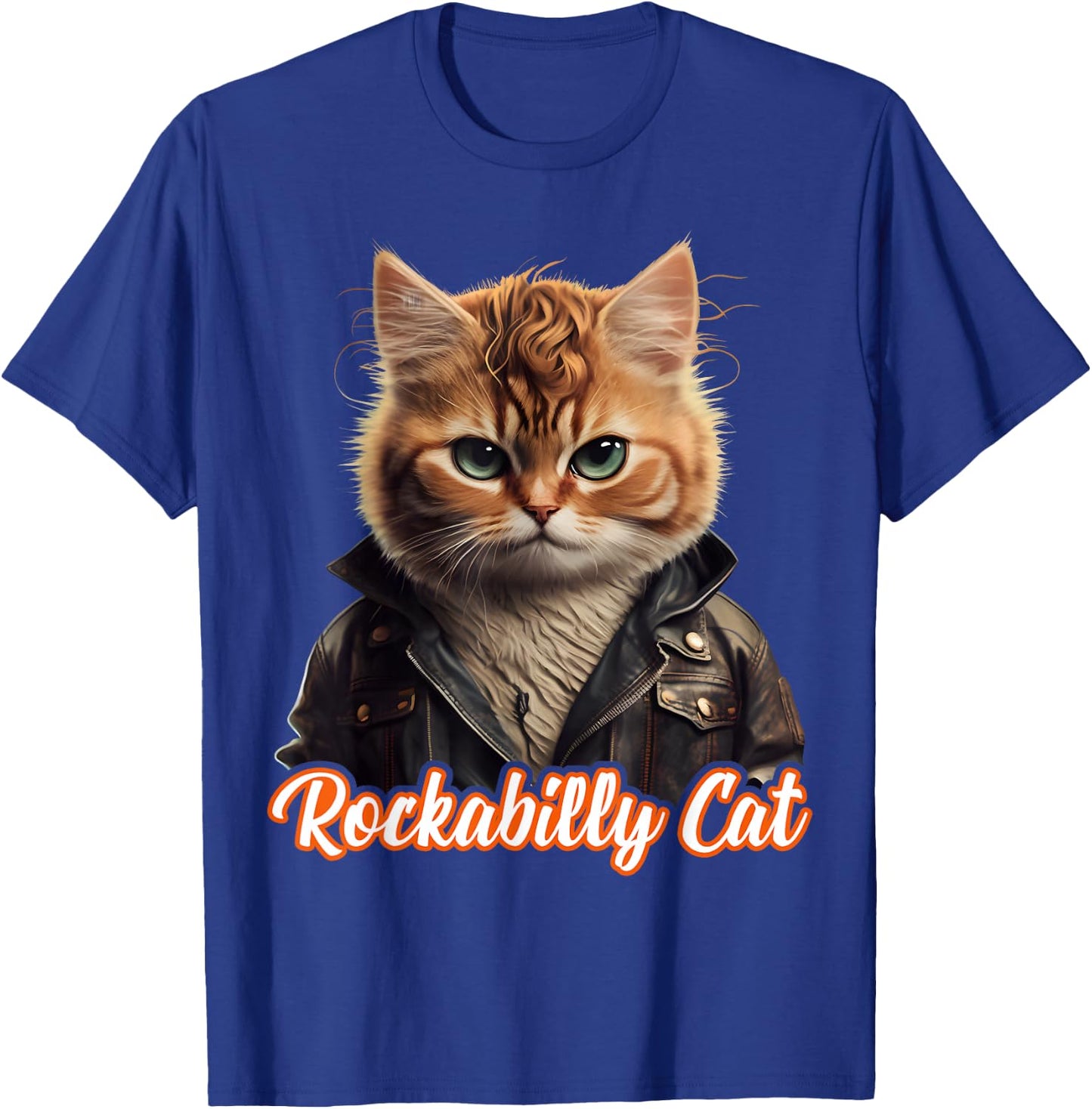 Rockabilly Cat Rock n Roll Music Retro Cat 50s 60s , black T-Shirt - T-Shirt | Royal