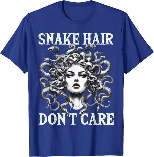 Medusa Graphic Greek Mythology Design Snake Hair T-Shirt - T-Shirt | Royal