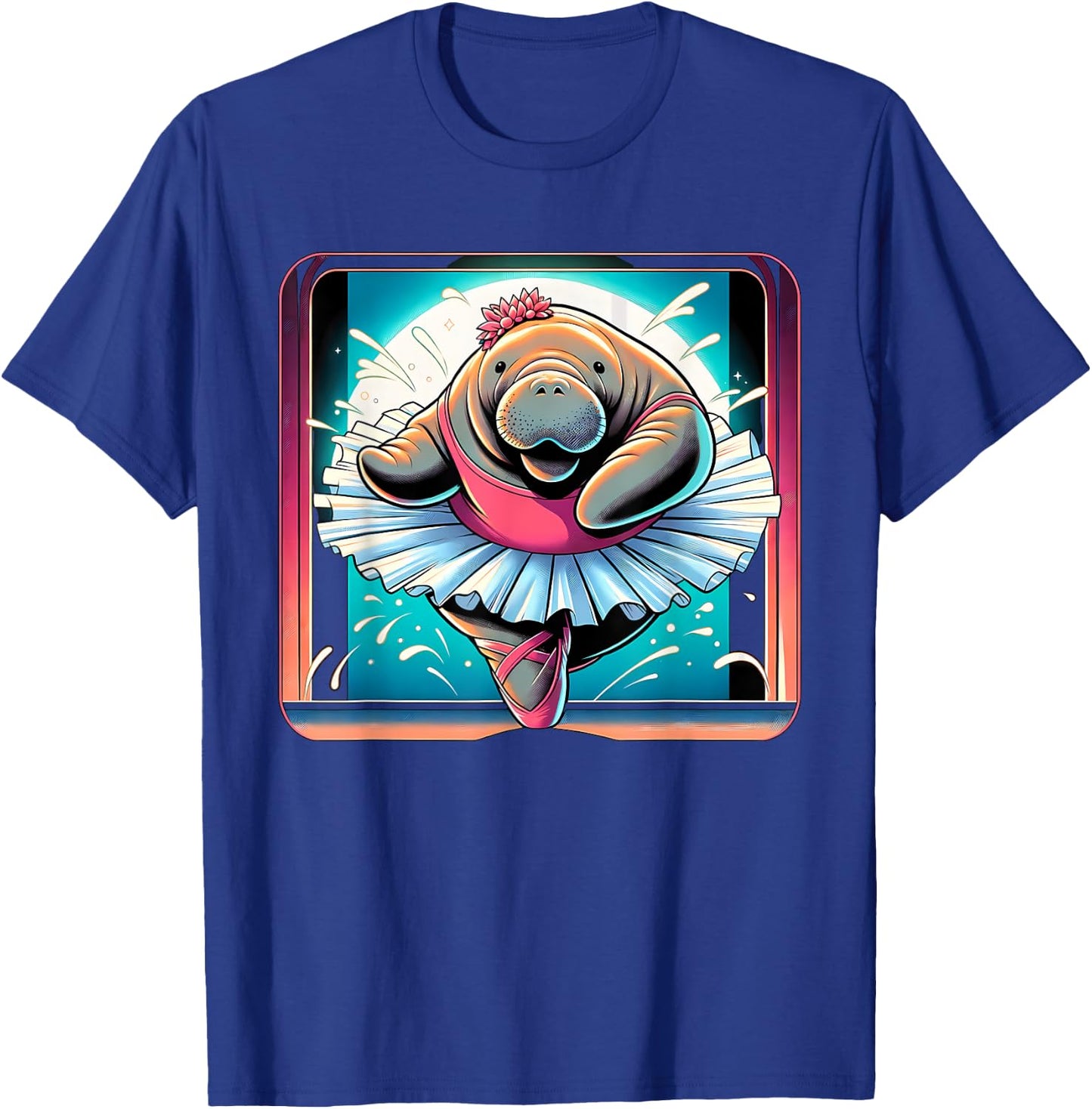 Ballerina Manatee Dancing T-Shirt - T-Shirt | Royal