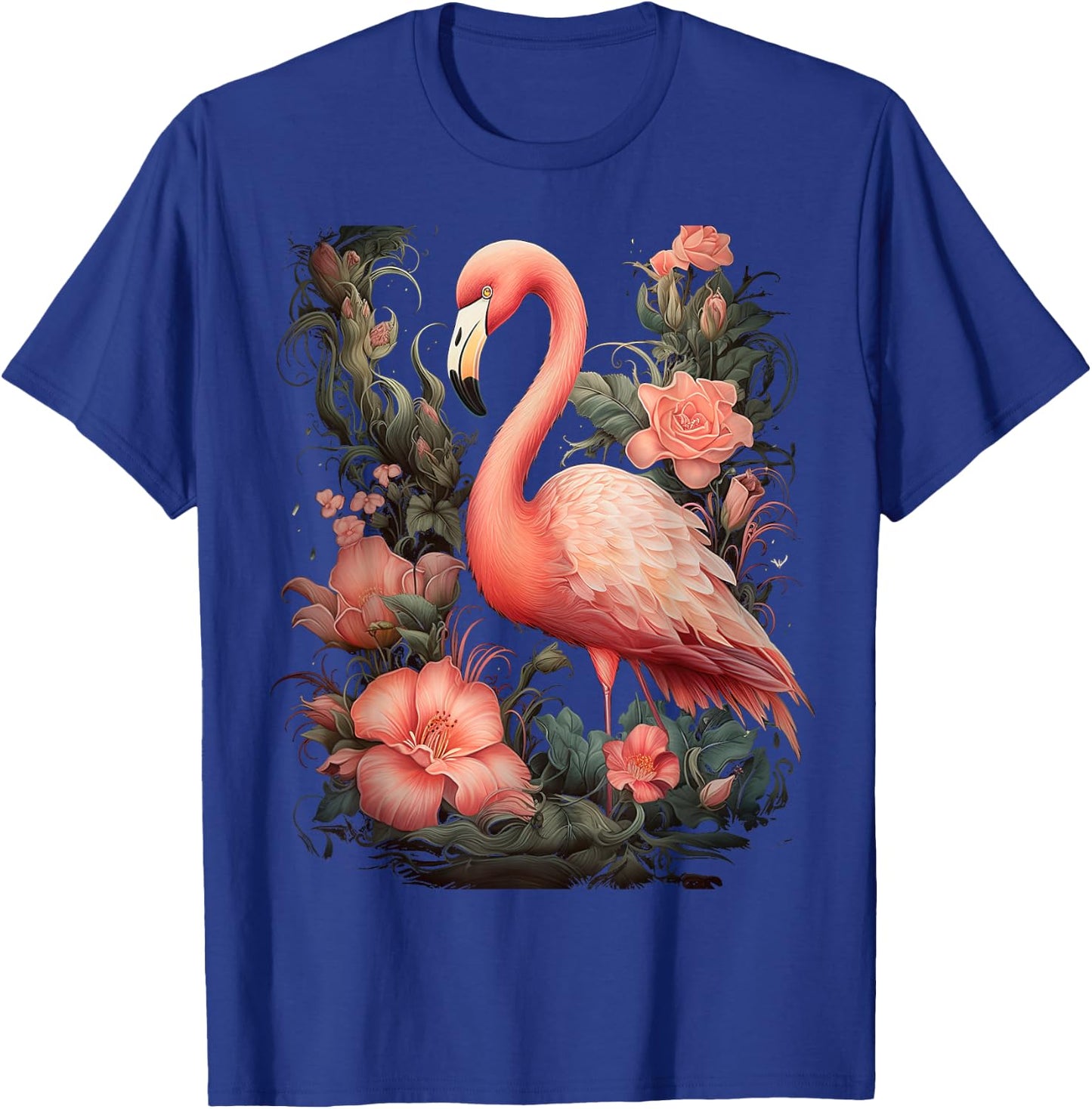 Flamingo and Flowers Floral Flamingos pink T-Shirt - T-Shirt | Royal