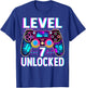 Level 7 Unlocked Shirt Funny Video Gamer Geek 7th Birthday T-Shirt - T-Shirt | Royal