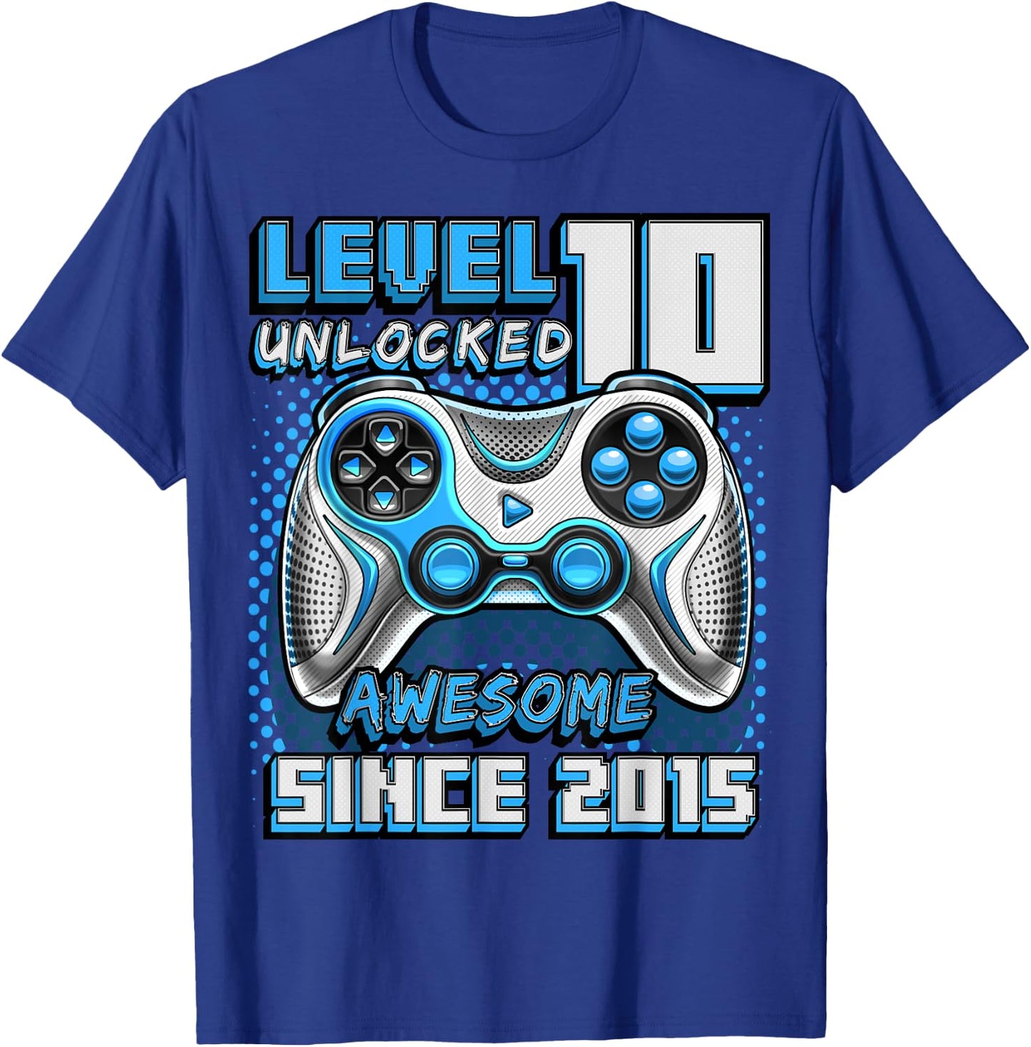10th Birthday Boy Level 10 Gamer 10 Year Video Game Party T-Shirt - T-Shirt | Royal