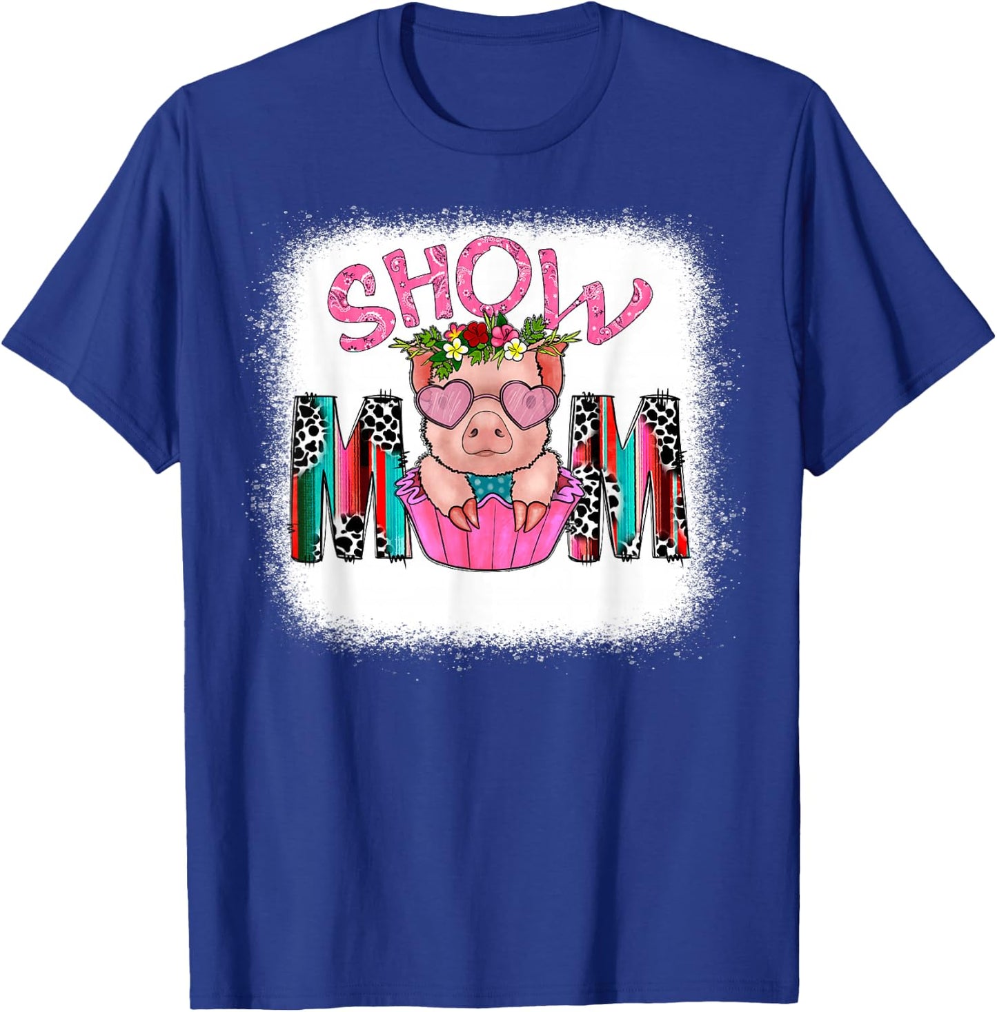 Show Mom Pig Print Leopard for Mother's Day Pig Lovers T-Shirt - T-Shirt | Royal