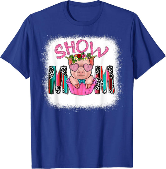 Show Mom Pig Print Leopard for Mother's Day Pig Lovers T-Shirt - T-Shirt | Royal
