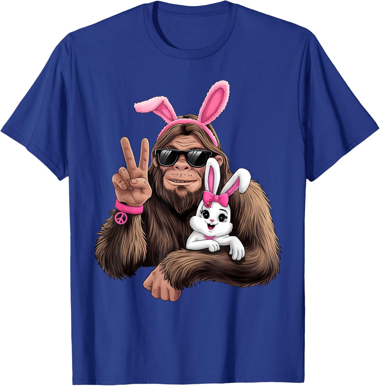 Funny Bigfoot Bunny Easter Day Sasquatch T-Shirt - T-Shirt | Royal