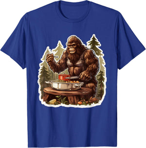Bigfoot Chef Sasquatch Cooking Food Funny Foodie T-Shirt - T-Shirt | Royal