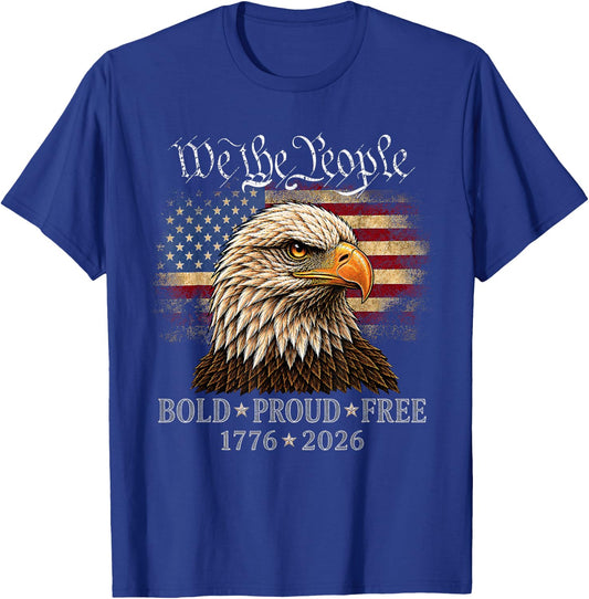 Patriotic Eagle 1776 2026 250th Anniversary 4th of July T-Shirt - T-Shirt | Royal
