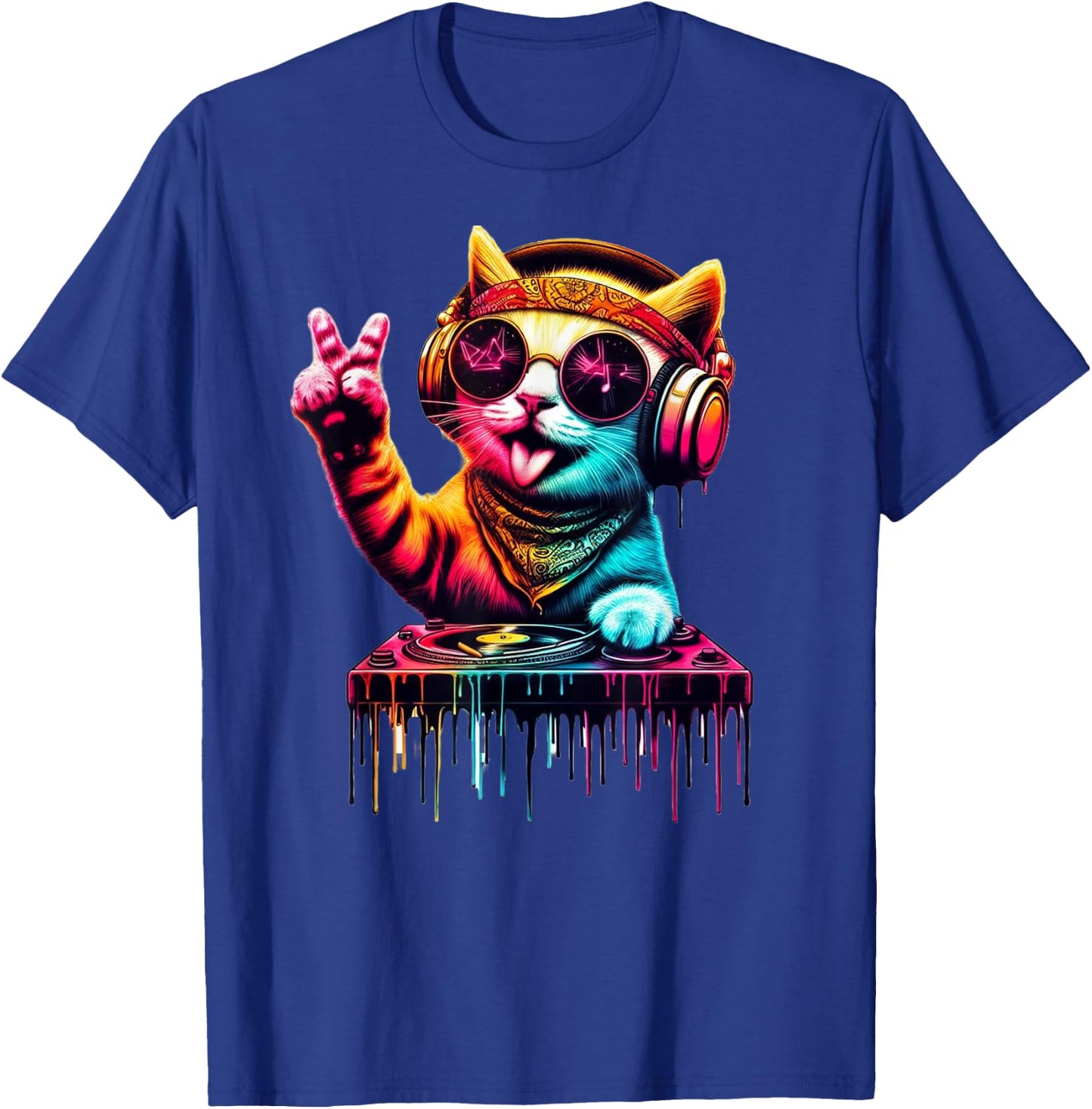 Bunte Katze DJ T-Shirt - T-Shirt | Royal