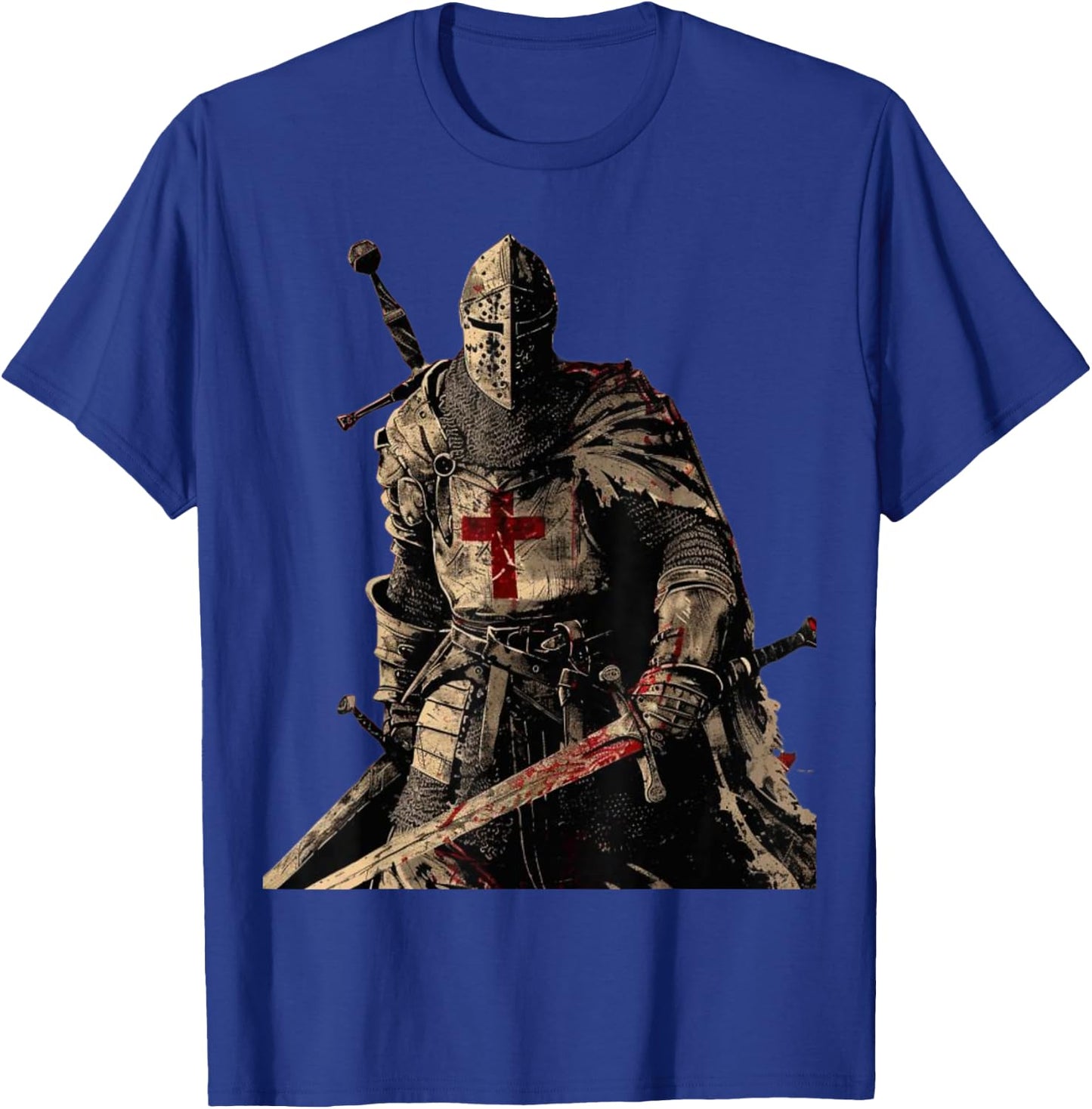 Knight Templar Christian Warrior of God Crusader Gift , Black, S T-Shirt - T-Shirt | Royal